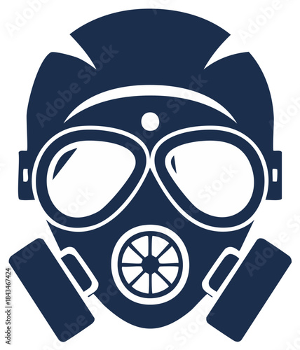 Stylized Graphic of a Gas Mask Symbol for Protection Safety Preparedness
