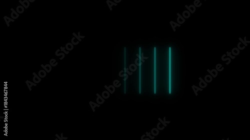Glowing Blue Neon Light Bars on Black Background Technology Ambient glowing bars ambient light
