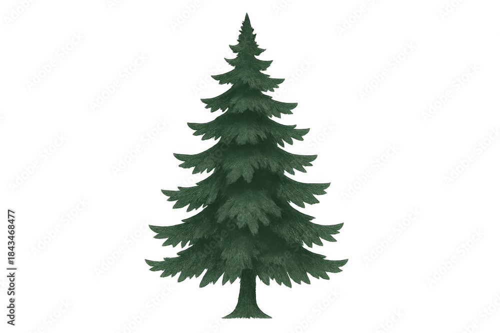 Fototapeta premium Spruce tree illustrating evergreen nature, winter, and christmas concepts, featuring textured branches and a natural look