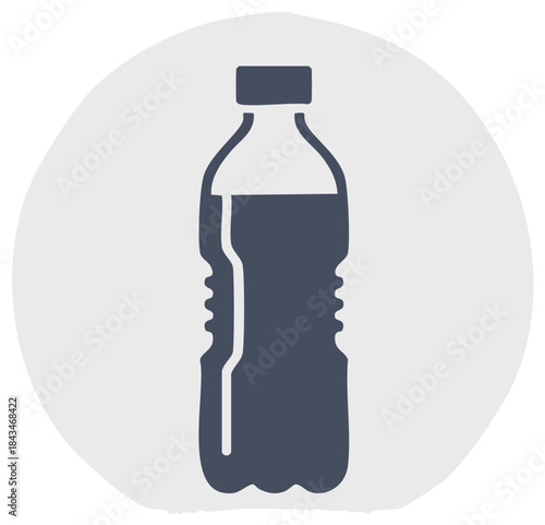 Isolated plastic bottle clip art design of clear refreshing water refreshment and plastic container, for eco illustration