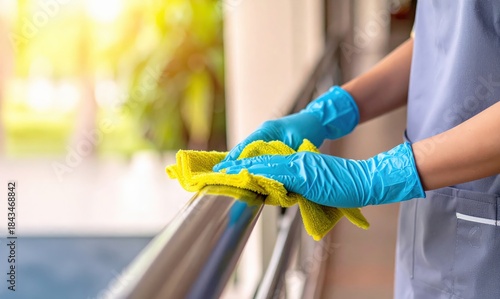 Wallpaper Mural 手すり拭き取り作業 Torontodigital.ca