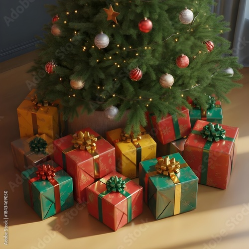 christmas tree with gifts