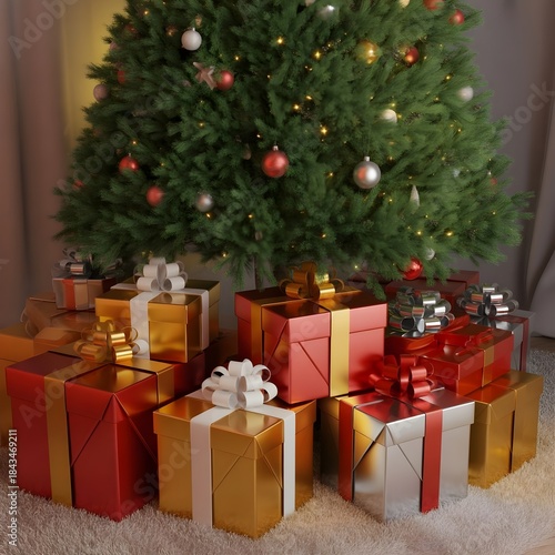 christmas tree and gifts