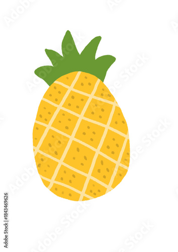 Cute Flat Fruit Icons Illustration Set