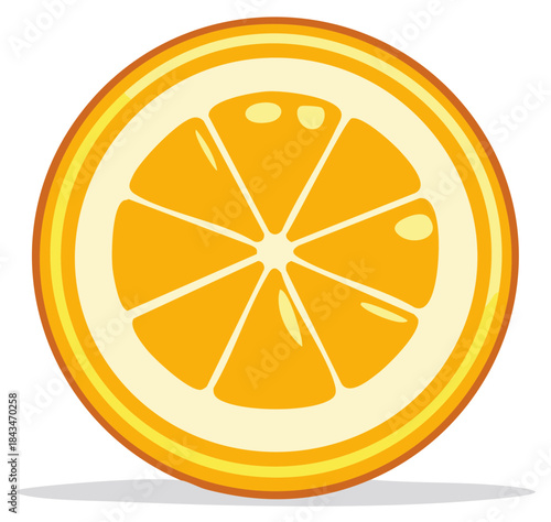 Bright Orange Slice Vector Graphic Fresh Juicy Fruit Segment Illustration