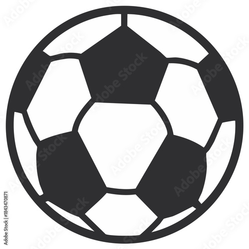 Isolated Illustration of Black and White Soccer Ball Sports Equipment