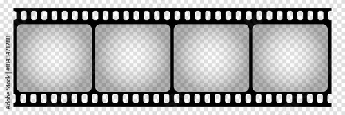 Movie long film strip isolated on white background. Film strip template. Cinema and filmmaking concept. Vector illustration