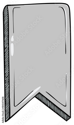 Elegant Gray Marker Icon for Book, Notebook, Documents with Subtle Shadows