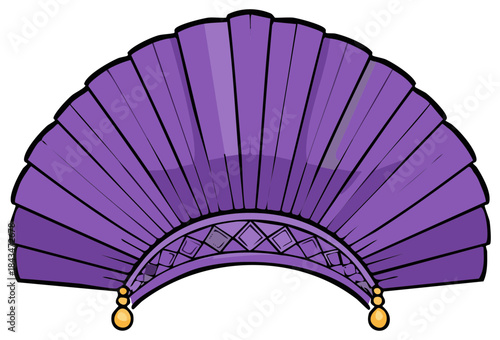 Elegant Purple Fan with Decorative Accents for Dance Events and Cultural Celebrations