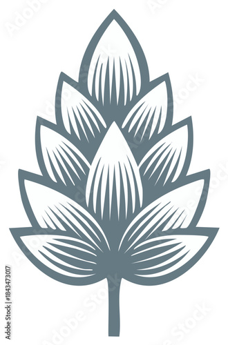 Stylized hops plant graphic icon vector isolated design element for beer or brewery