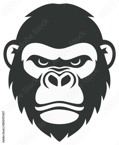Stylized Gorilla Head Illustration Graphic Vector Logo Design