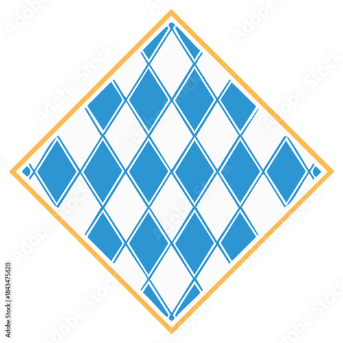 Bavarian flag diamond pattern vector illustration for Oktoberfest celebration
