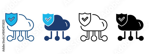 Security Icon Set With Multiple Styles. Vector Illustration