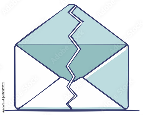 Broken Open Envelope Delivery Failure Notification Issue Damaged Document