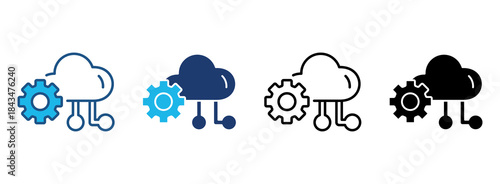 Setting Icon Set With Multiple Styles. Vector Illustration