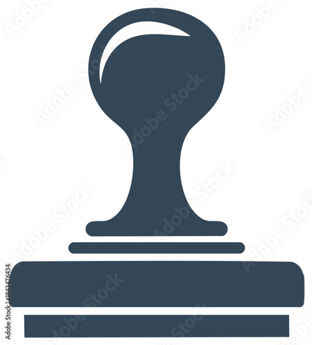 Minimalist Rubber Stamp Icon for Official Document Approval and Business Certification Mark