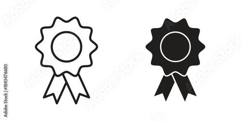Recognition icons. Solid black silhouette and line art outline. Minimal design element,