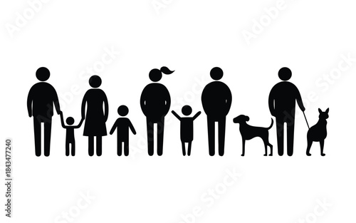 Family Dynamics: A minimalist portrayal of familial bonds, showcasing the essence of togetherness, unity, and companionship. Depicting a spectrum of family structures.