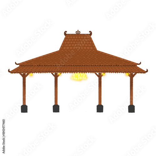 Javanese traditional wood craft home