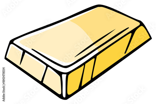 Glossy Gold Bar Isolated Simple Graphic Illustration Wealth Currency Reserve