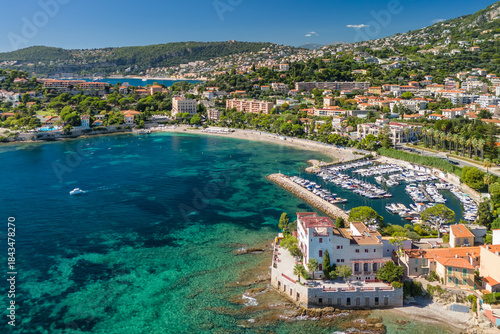 Aerial view of Beaulieu-sur-Mer, a resort town on the French Riviera coastline