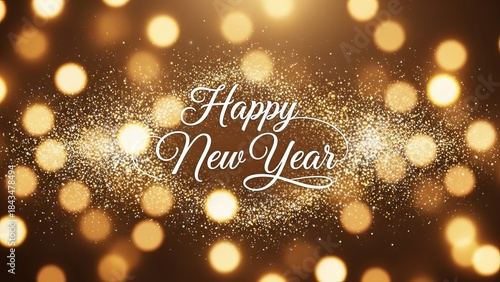 Festive Banner Happy New Year Elegant Script