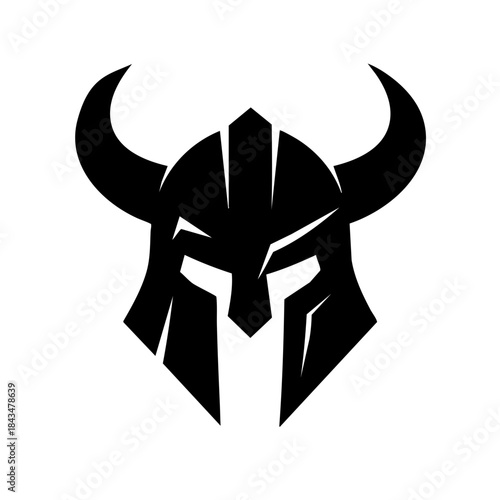 Aggressive Viking helmet silhouette with wide horns