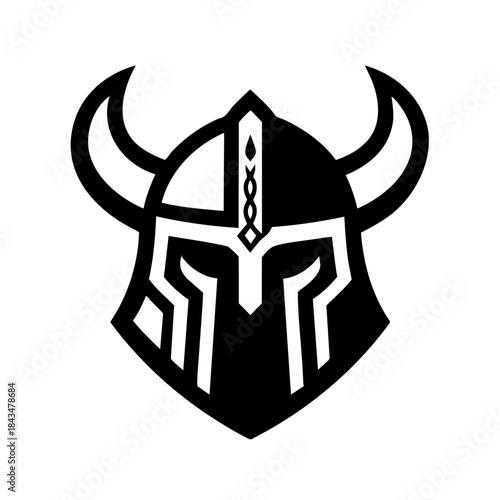Viking helmet crest logo, thick contour lines