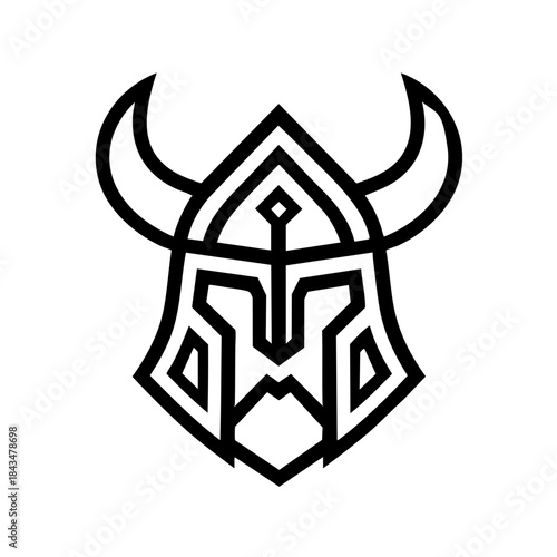 Clean Viking helmet with runic-inspired geometry