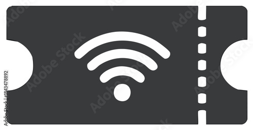 Wifi access ticket coupon graphic illustration with wireless internet symbol