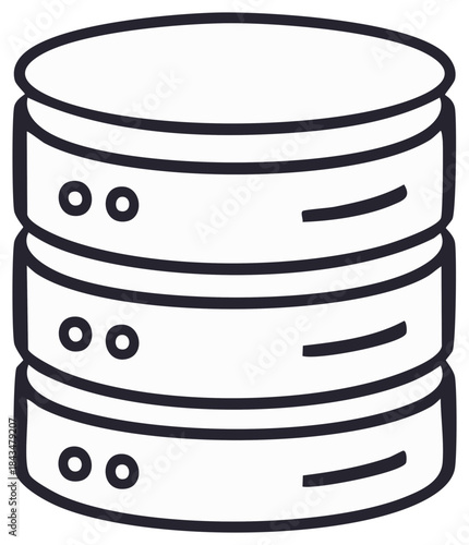 Server Stack Data Storage Icon Concept of Network Database Outline