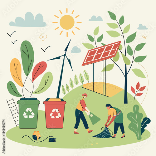 gardening tools and flowers