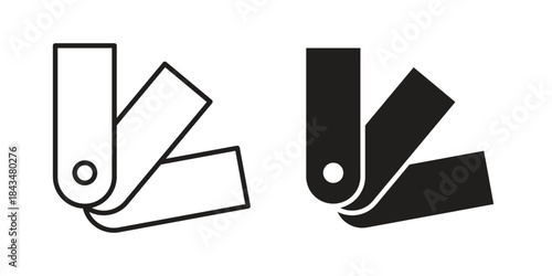 Swatches icons. Solid black silhouette and line art outline. Minimal design element,