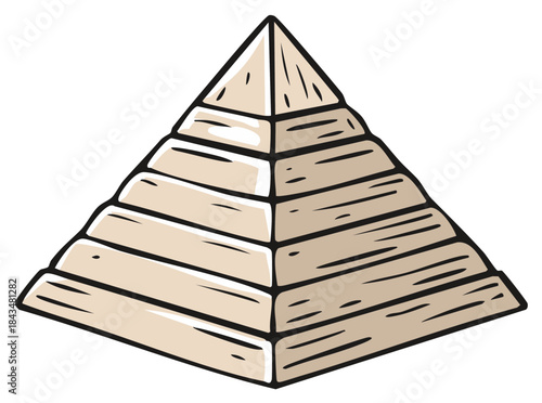 Cartoon stepped pyramid design an ancient architectural monument symbol