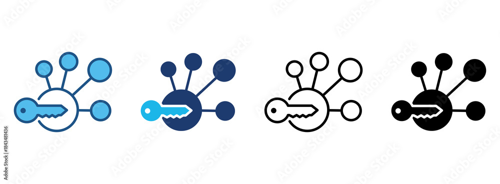 Fototapeta premium Encryption Icon Set With Multiple Styles. Vector Illustration