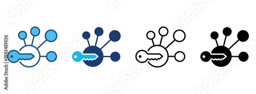 Encryption Icon Set With Multiple Styles. Vector Illustration