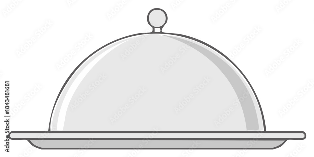 Obraz premium Elegant Silver Serving Dome Presentation Dishware for Formal Events Catering