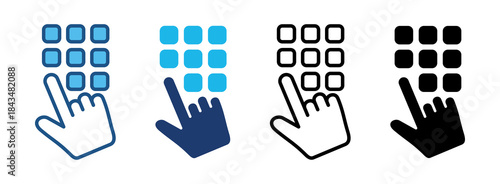 Pin Code Icon Set With Multiple Styles. Vector Illustration