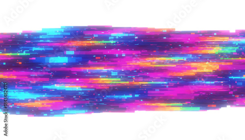 カラーノイズのグリッチテクスチャ｜背景なし・透過PNG・コピースペース