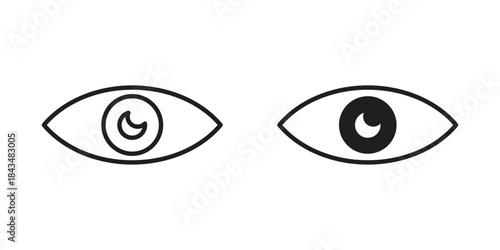 Visible icons. Solid black silhouette and line art outline. Minimal design element,