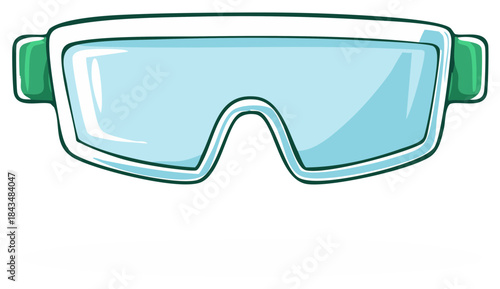 Safety Glasses with Green Accents for Protection, Sport, Laboratory, and Industrial Use
