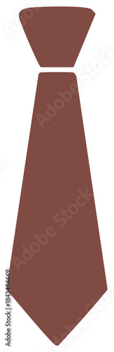 Simple flat design illustration of a brown necktie for business professional or formal wear concepts