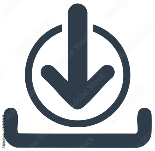 Digital download button arrow pointing down user interface icon