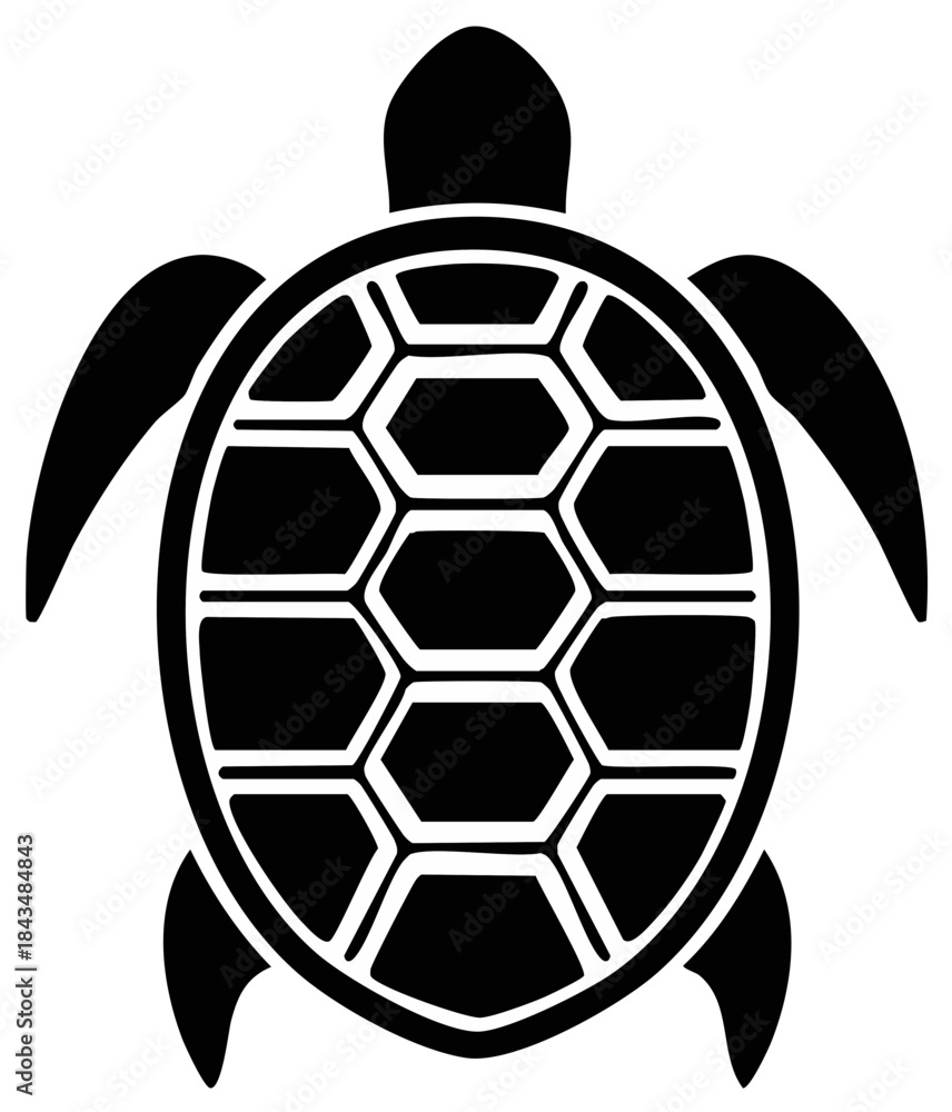 Fototapeta premium Sea Turtle Silhouette Vector Illustration