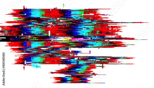 鮮烈なネオン色が走るデジタルグリッチ質感の強烈テクスチャ｜背景なし・透過PNG・コピースペース