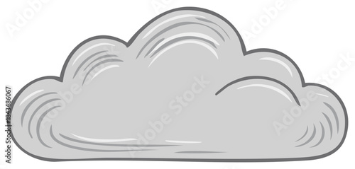Cartoon Cloudy Weather Icon Grey Tone Hand Drawn Style Illustration Element