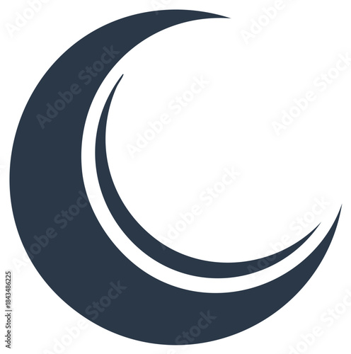 Stylized Crescent Moon Symbol
