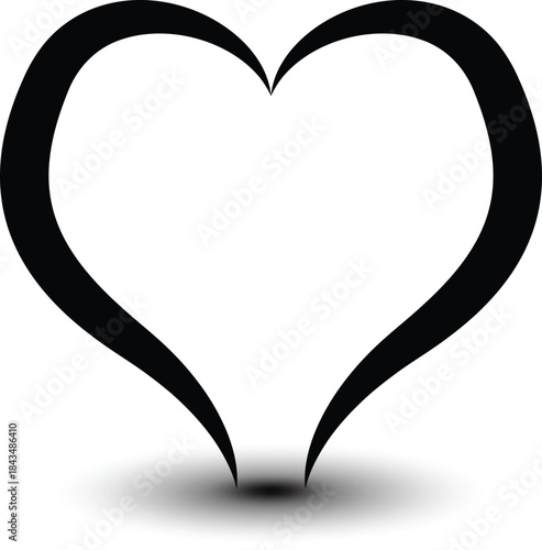 Heart shape design for love symbols, Set simple drawings heart symbols, valentines day related designs and frames, Red heart formed by Available in vector EPS format. editable vector file format.