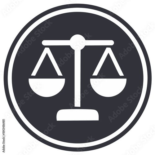 Balance scales icon representing legal justice equality fairness and law principles