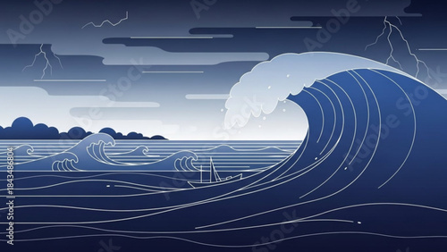 Ocean Fury: Capturing the immense power and untamed beauty of the ocean during a storm, showcasing the dramatic dance of waves under a darkened sky and the raw energy of nature.